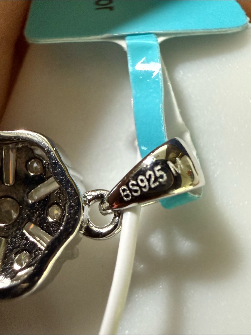 Sterling Silver Moissanite Flower Necklace (New) - Picture 5 of 5